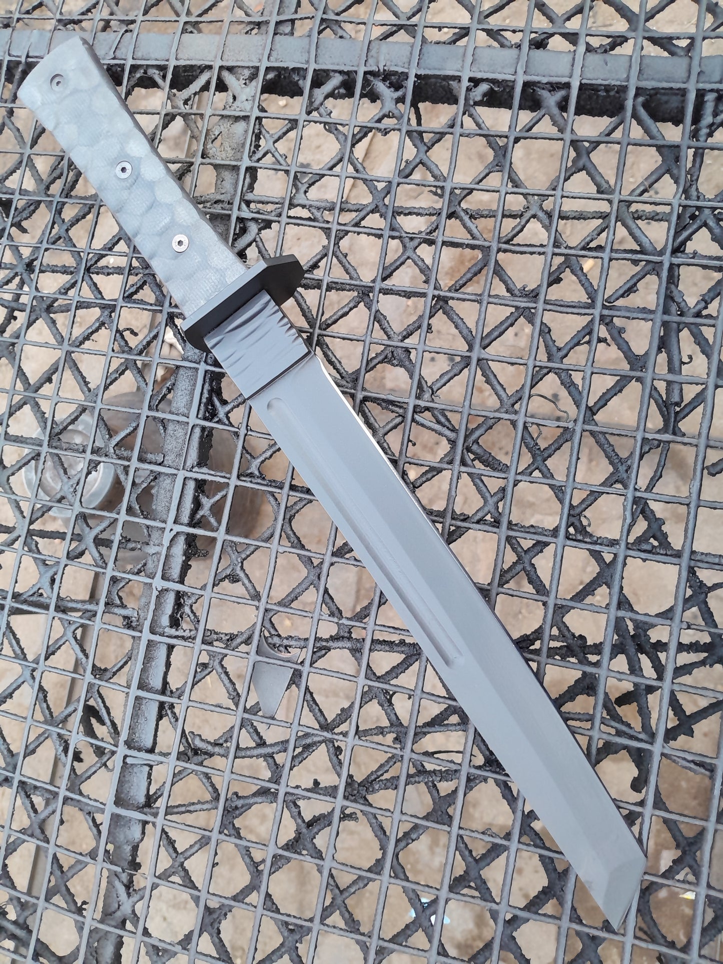 CUSTOM HANDMADE 1095 CARBON STEEL COATED BLACK BLADE HUNTING SURVIVAL CAMPING MACHETE KNIFE MICARTA HANDLE WITH LEATHER SHEATH