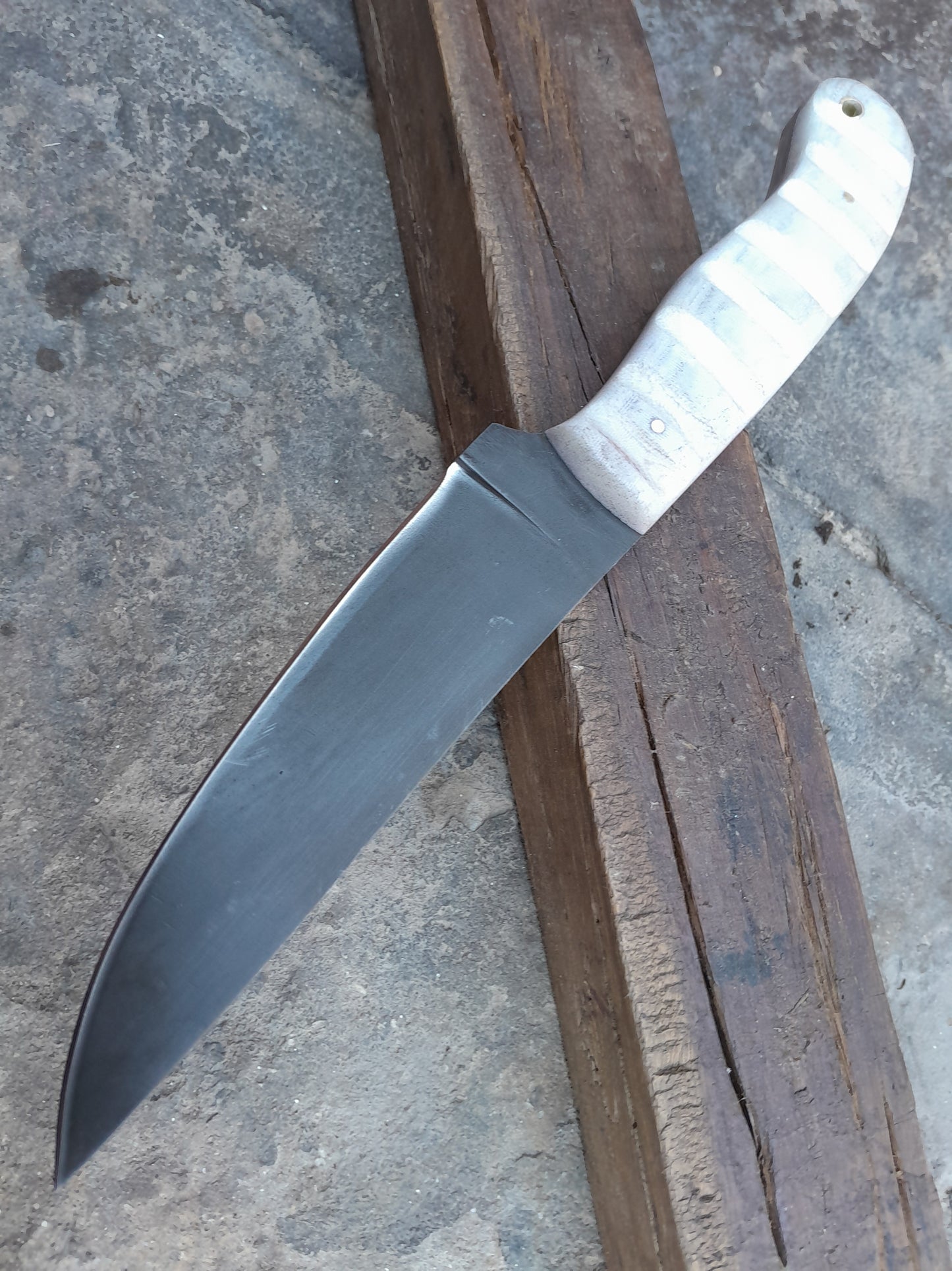 CUSTOM HANDMADE CARBON STEEL BLADE REPLICA WINKLER HUNTING SURVIVAL KNIFE PAKKA WOOD HANDLE WITH LEATHER SHEATH