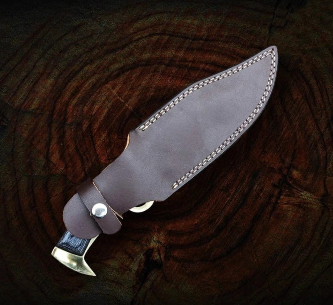 CUSTOM HANDMADE D2 TOOL STEEL BLADE HUNTING SURVIVAL CAMPING WALKING DEAD DARY/ DIXON REPLICA BOWIE KNIFE PAKKA WOOD HANDLE WITH LEATHER SHEATH