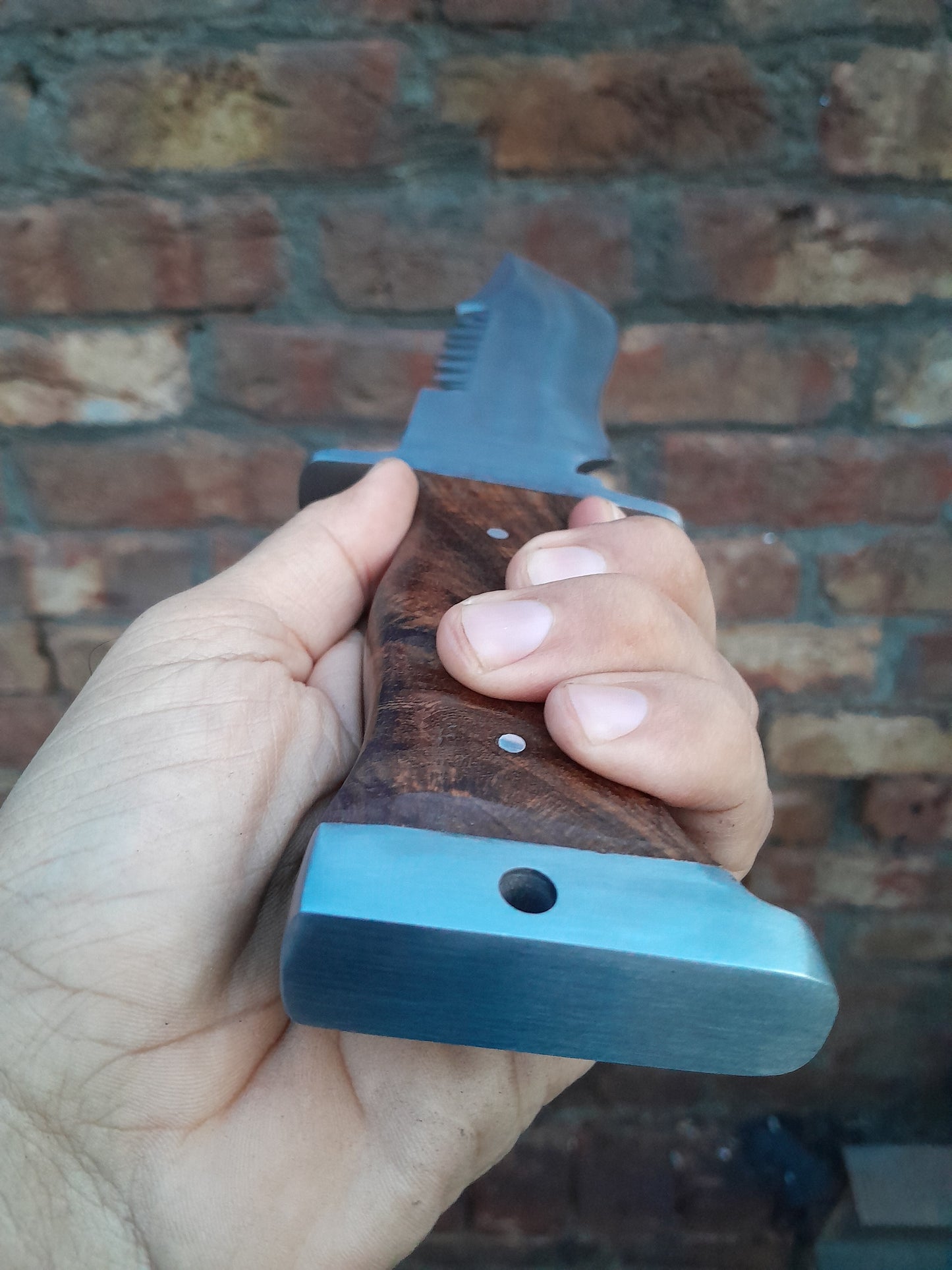 CUSTOM HANDMADE 1095 CARBON STEEL HUNTING SURVIVAL CAMPING BOWIE KNIFE WOODEN HANDLE WITH LEATHER SHEATH