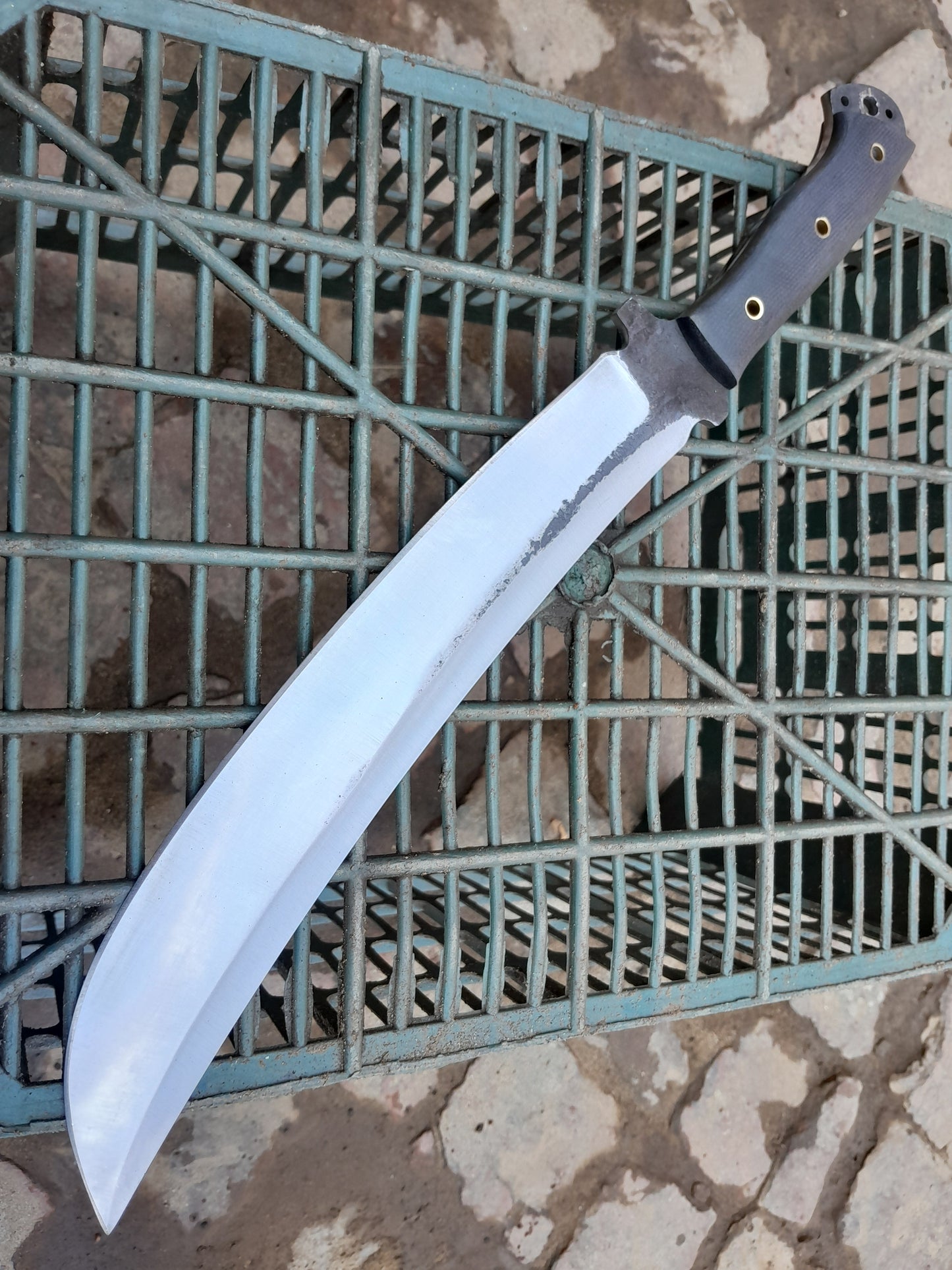 CUSTOM HANDMADE CARBON STEEL BLADE HUNTING BOWIE KNIFE CORD WRAPPED HANDLE WITH LEATHER SHEATH