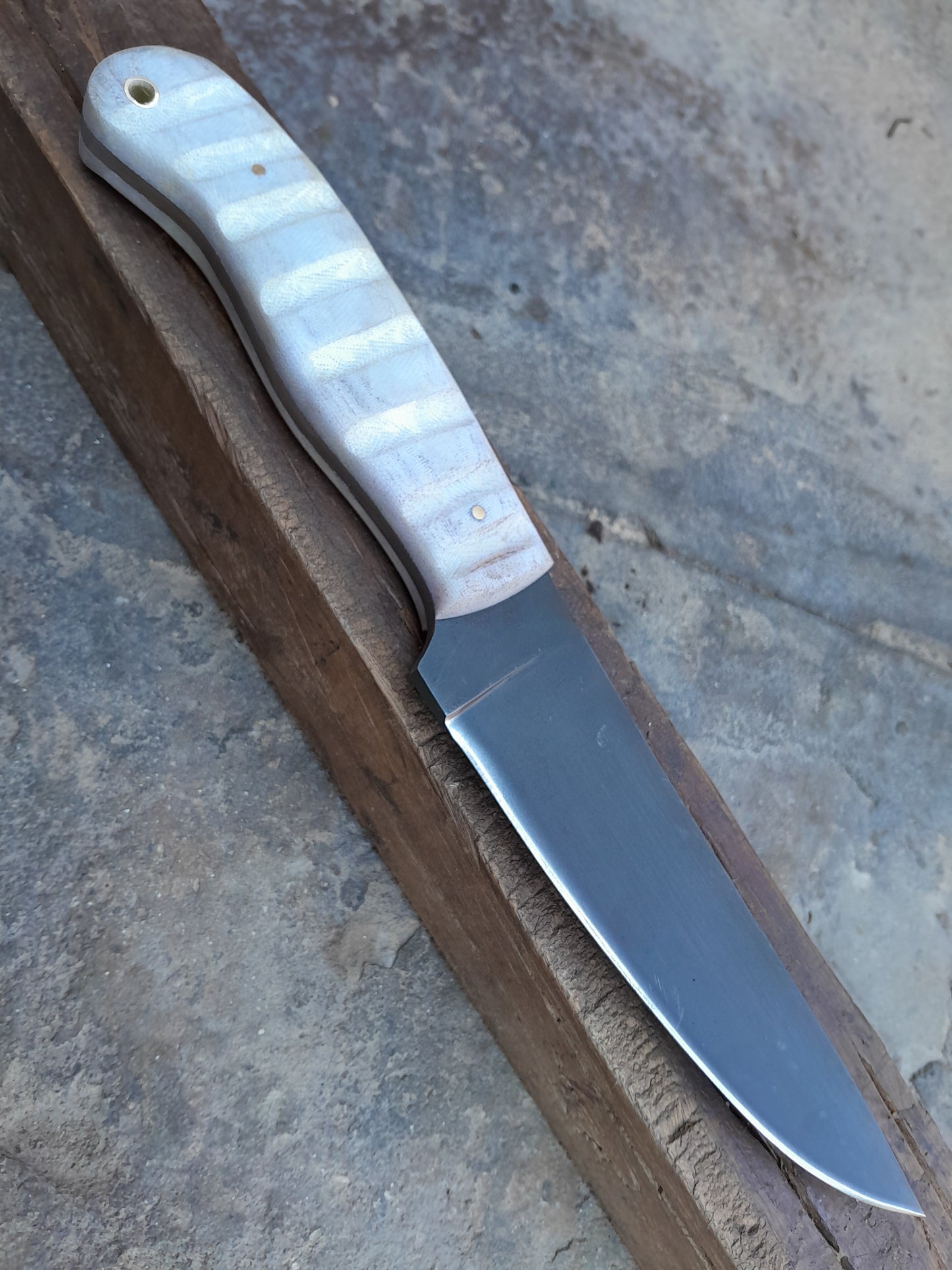 CUSTOM HANDMADE CARBON STEEL BLADE REPLICA WINKLER HUNTING SURVIVAL KNIFE PAKKA WOOD HANDLE WITH LEATHER SHEATH