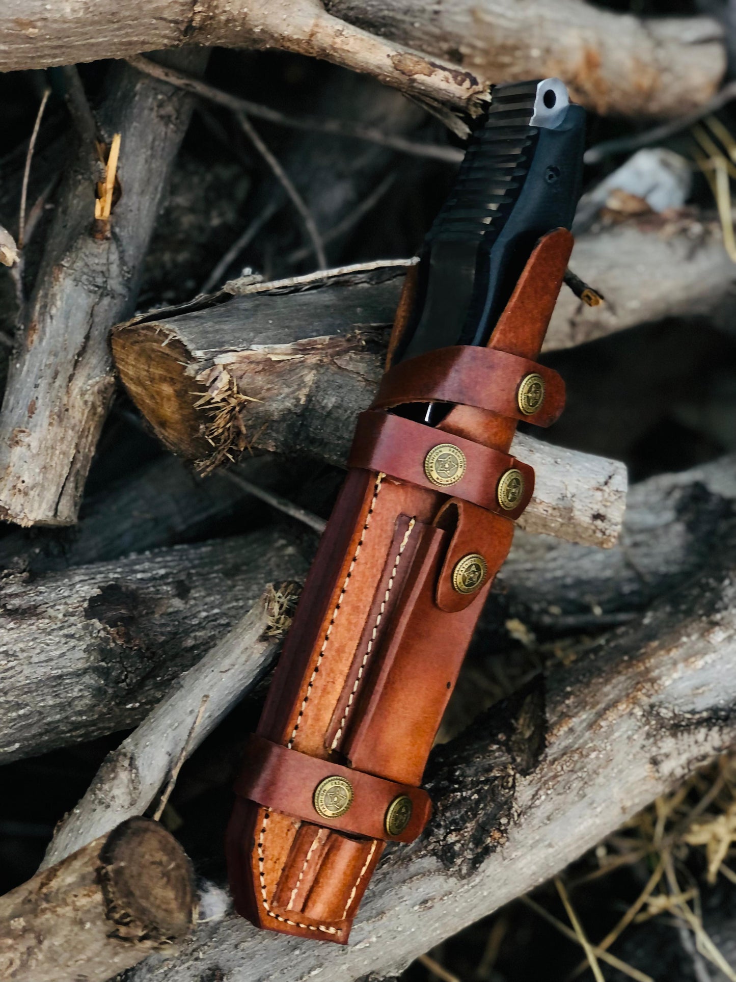 CUSTOM HANDMADE STEEL BLADE HUNTING SURVIVAL CAMPING HIKING BOWIE KNIFE MICARTA HANDLE WITH LEATHER SHEATH