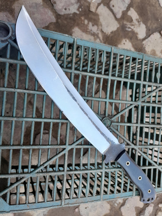 CUSTOM HANDMADE CARBON STEEL BLADE HUNTING BOWIE KNIFE CORD WRAPPED HANDLE WITH LEATHER SHEATH