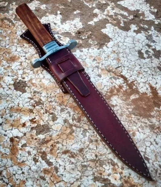 CUSTOM HANDMADE 1095 CARBON STEEL BLADE HUNTING SURVIVAL CAMPING DAGGER KNIFE WOODEN HANDLE WITH LEATHER SHEATH