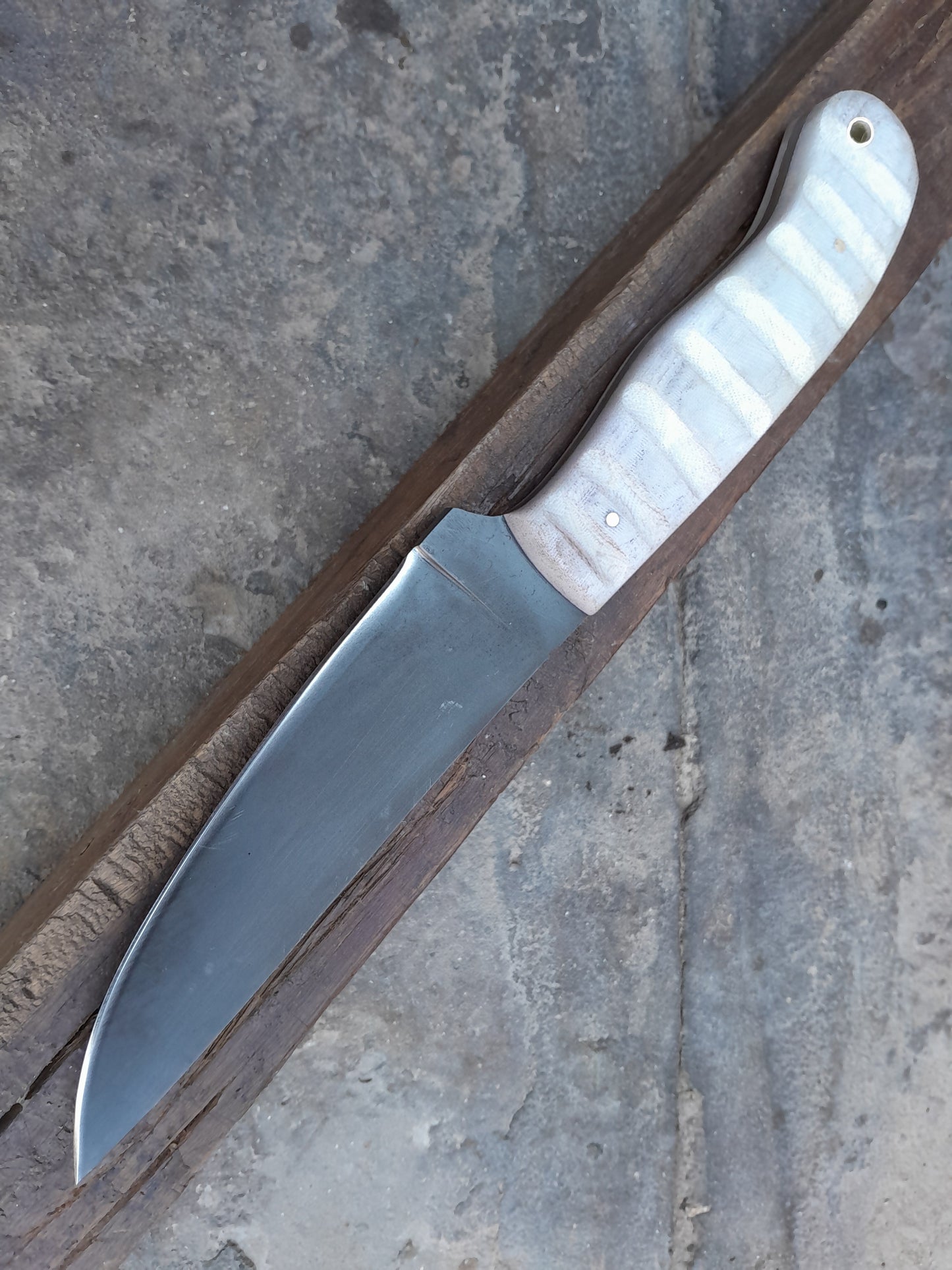 CUSTOM HANDMADE CARBON STEEL BLADE REPLICA WINKLER HUNTING SURVIVAL KNIFE PAKKA WOOD HANDLE WITH LEATHER SHEATH