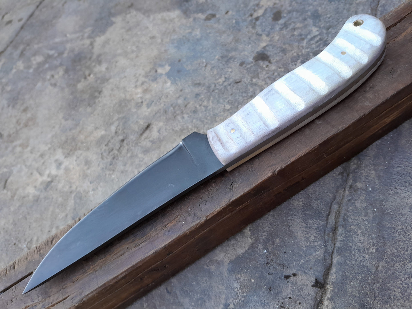 CUSTOM HANDMADE CARBON STEEL BLADE REPLICA WINKLER HUNTING SURVIVAL KNIFE PAKKA WOOD HANDLE WITH LEATHER SHEATH