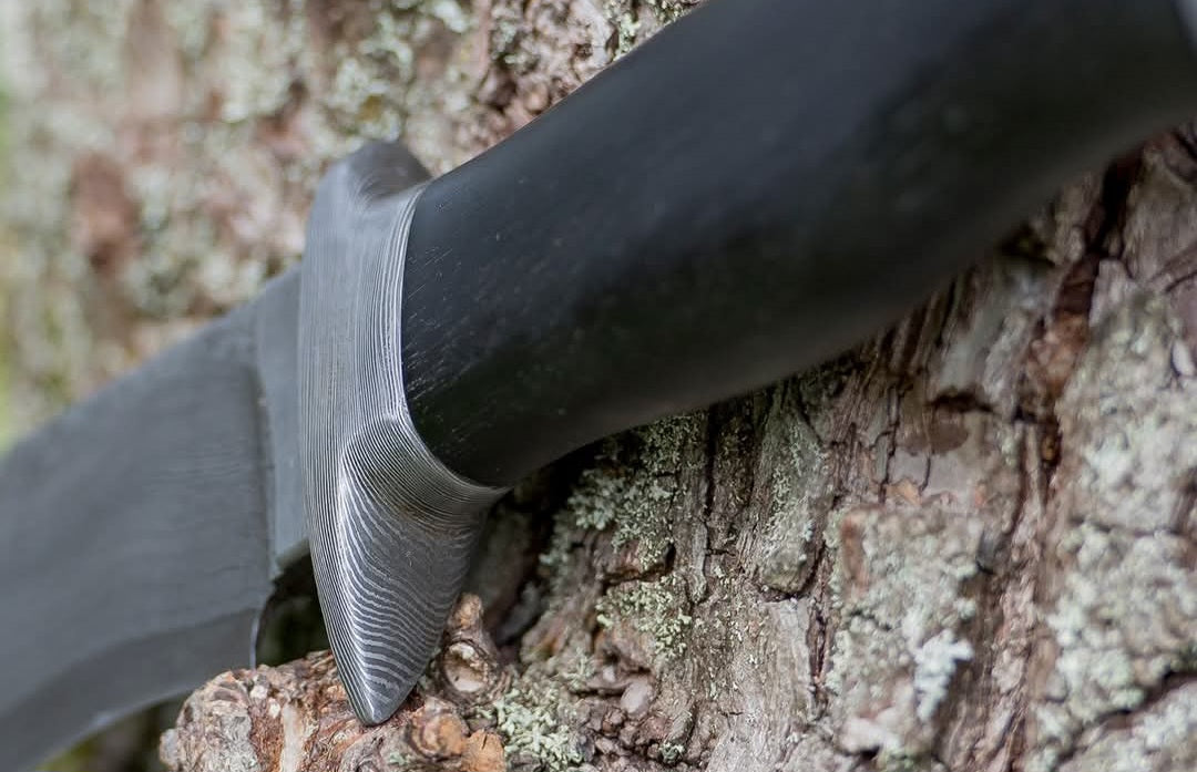 CUSTOM HANDMADE DAMASCUS STEEL BLADE HUNTING SURVIVAL CAMPING BOWIE KNIFE MICARTA HANDLE WITH LEATHER SHEATH