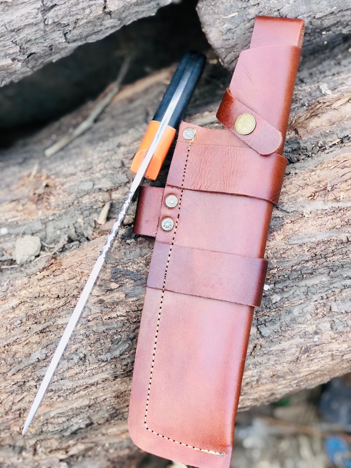 CUSTOM HANDMADE CARBON STEEL BLADE HUNTING SURVIVAL BOWIE KNIFE RESIN HANDLE WITH LEATHER SHEATH