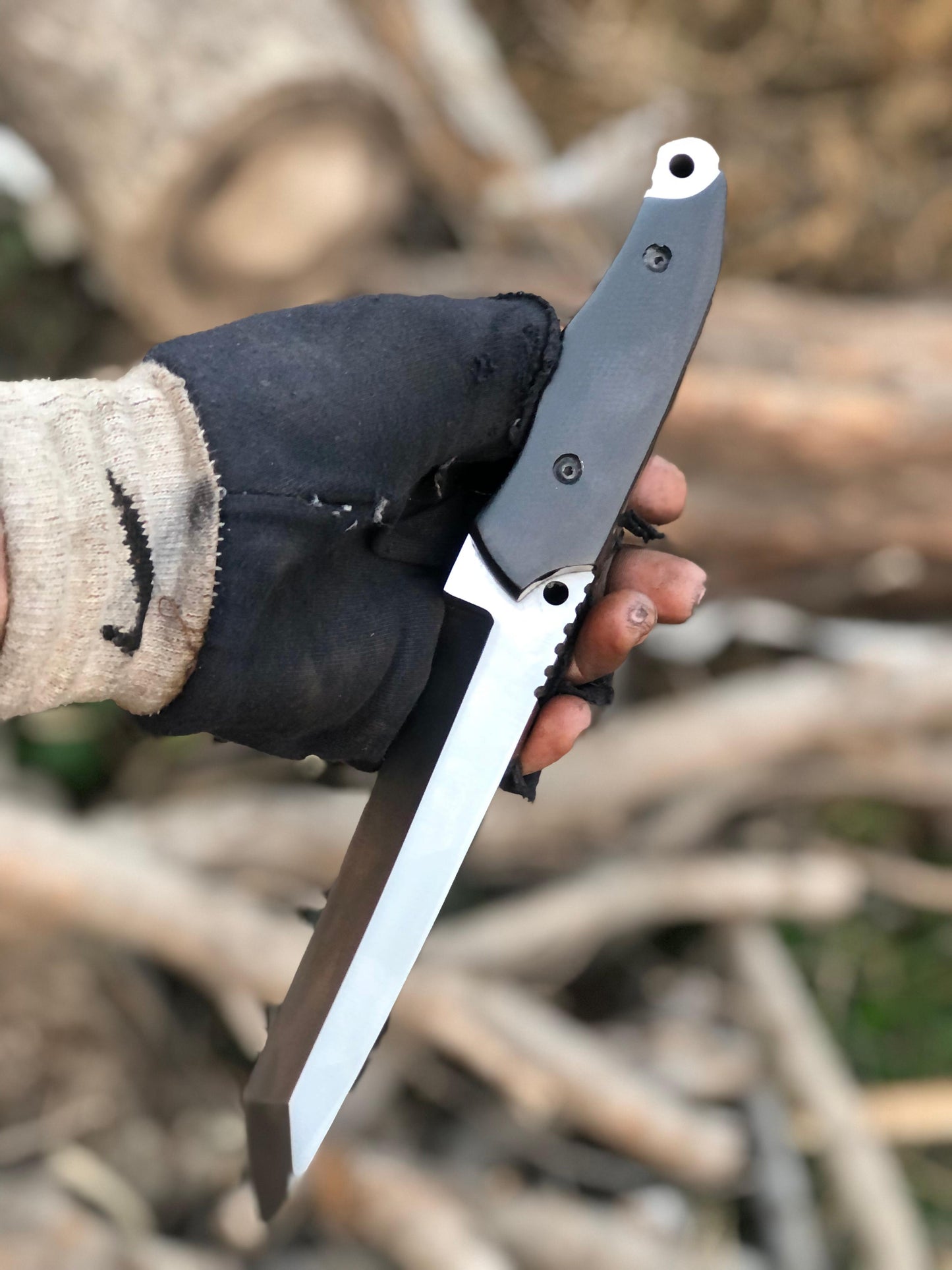 CUSTOM HANDMADE STEEL BLADE HUNTING SURVIVAL CAMPING HIKING BOWIE KNIFE MICARTA HANDLE WITH LEATHER SHEATH