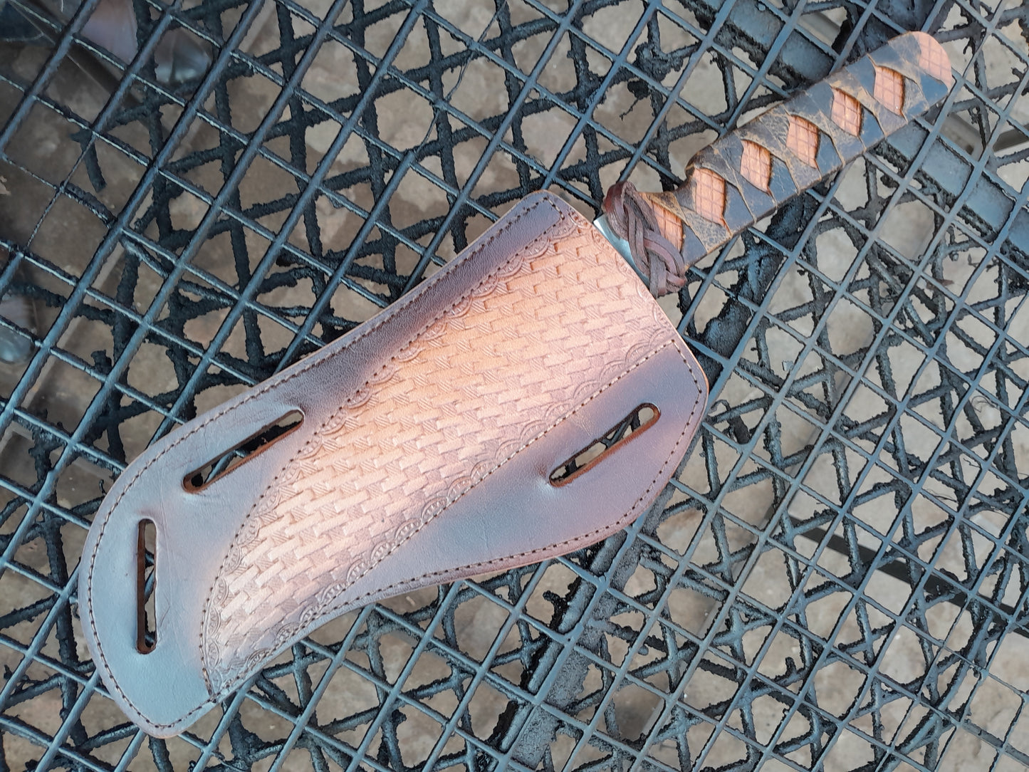 CUSTOM HANDMADE CARBON STEEL BLADE HUNTING SURVIVAL CAMPING BOWIE KNIFE LEATHER WRAPPED HANDLE WITH LEATHER SHEATH